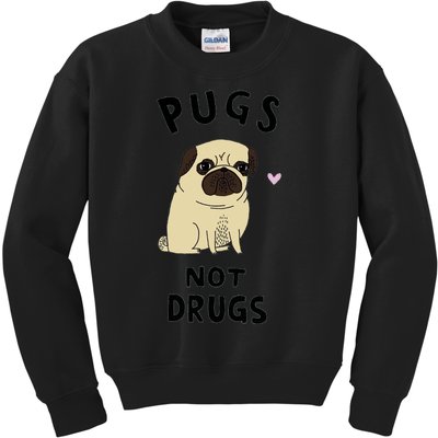 Pugs Not Drugs Kids Sweatshirt