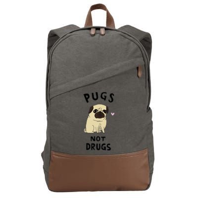 Pugs Not Drugs Cotton Canvas Backpack