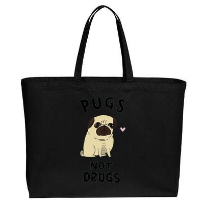 Pugs Not Drugs Cotton Canvas Jumbo Tote