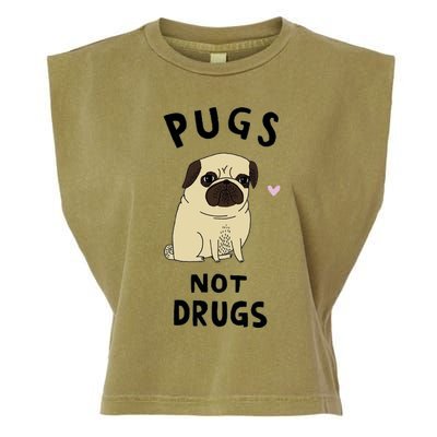 Pugs Not Drugs Garment-Dyed Women's Muscle Tee