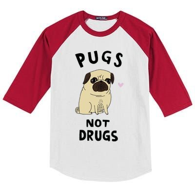 Pugs Not Drugs Kids Colorblock Raglan Jersey