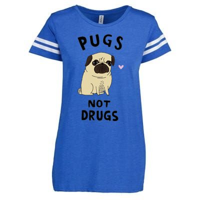 Pugs Not Drugs Enza Ladies Jersey Football T-Shirt