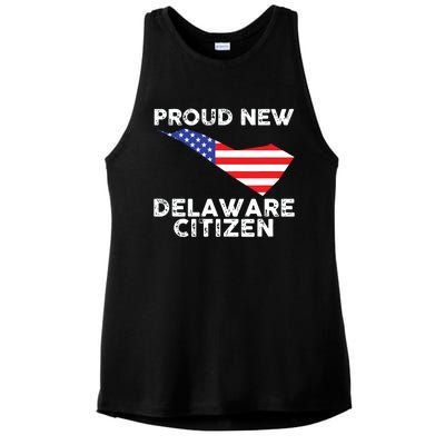 Proud New Delaware Citizen American Immigrant Citizenship Ladies PosiCharge Tri-Blend Wicking Tank