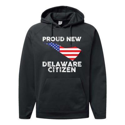 Proud New Delaware Citizen American Immigrant Citizenship Performance Fleece Hoodie