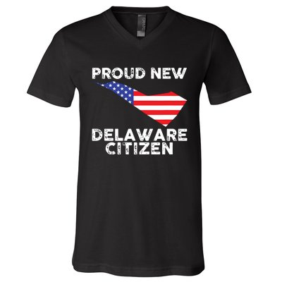 Proud New Delaware Citizen American Immigrant Citizenship V-Neck T-Shirt