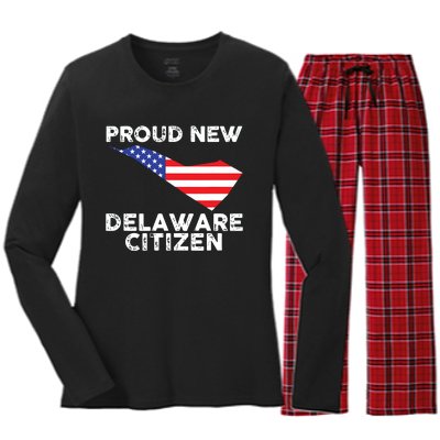 Proud New Delaware Citizen American Immigrant Citizenship Women's Long Sleeve Flannel Pajama Set 