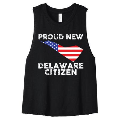 Proud New Delaware Citizen American Immigrant Citizenship Women's Racerback Cropped Tank