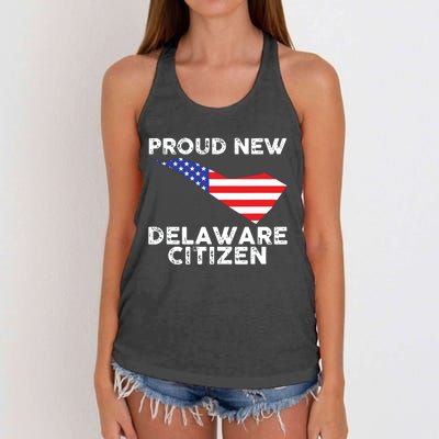 Proud New Delaware Citizen American Immigrant Citizenship Women's Knotted Racerback Tank