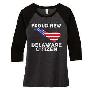 Proud New Delaware Citizen American Immigrant Citizenship Women's Tri-Blend 3/4-Sleeve Raglan Shirt