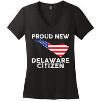 Proud New Delaware Citizen American Immigrant Citizenship Women's V-Neck T-Shirt