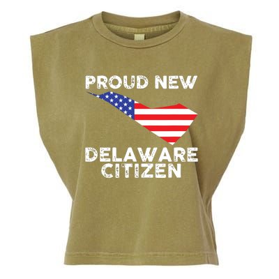 Proud New Delaware Citizen American Immigrant Citizenship Garment-Dyed Women's Muscle Tee