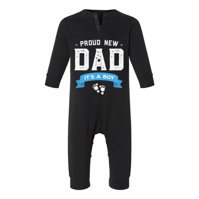 Proud New Dad Its A Cute Fathers Day Gift Baby Infant Fleece One Piece