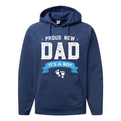 Proud New Dad Its A Cute Fathers Day Gift Baby Performance Fleece Hoodie