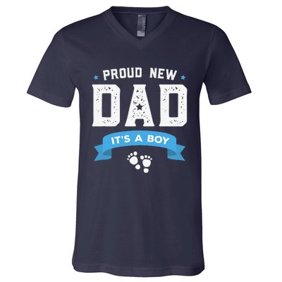 Proud New Dad Its A Cute Fathers Day Gift Baby V-Neck T-Shirt