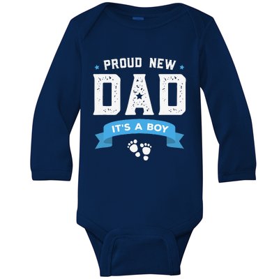 Proud New Dad Its A Cute Fathers Day Gift Baby Baby Long Sleeve Bodysuit