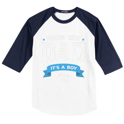 Proud New Dad Its A Cute Fathers Day Gift Baby Baseball Sleeve Shirt