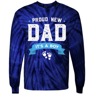 Proud New Dad Its A Cute Fathers Day Gift Baby Tie-Dye Long Sleeve Shirt