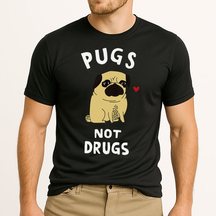 Pugs Not Drugs Funny Present For Dog Lover Pets Cooling Performance Crew T-Shirt