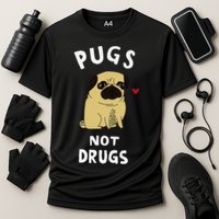 Pugs Not Drugs Funny Present For Dog Lover Pets Cooling Performance Crew T-Shirt