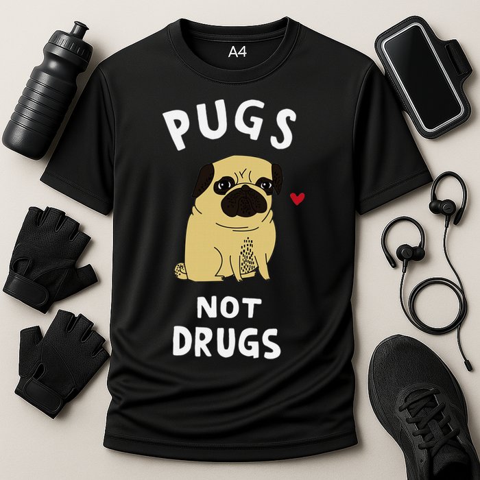 Pugs Not Drugs Funny Present For Dog Lover Pets Cooling Performance Crew T-Shirt