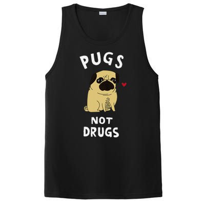 Pugs Not Drugs Funny Present For Dog Lover Pets PosiCharge Competitor Tank