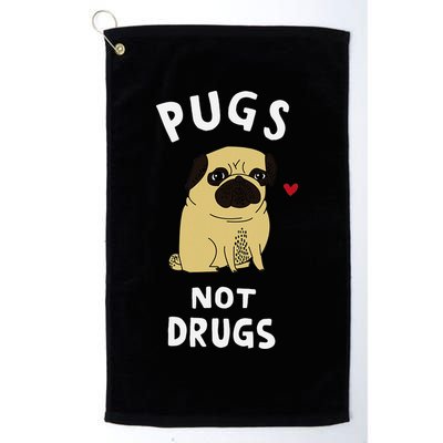 Pugs Not Drugs Funny Present For Dog Lover Pets Golf Towel