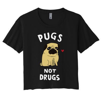 Pugs Not Drugs Funny Present For Dog Lover Pets Crop Top