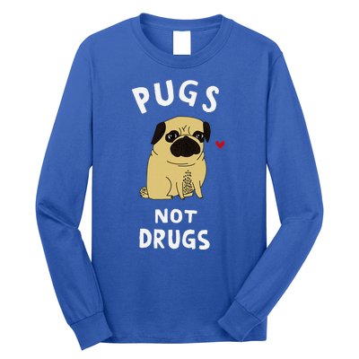 Pugs Not Drugs Funny Present For Dog Lover Pets Long Sleeve Shirt