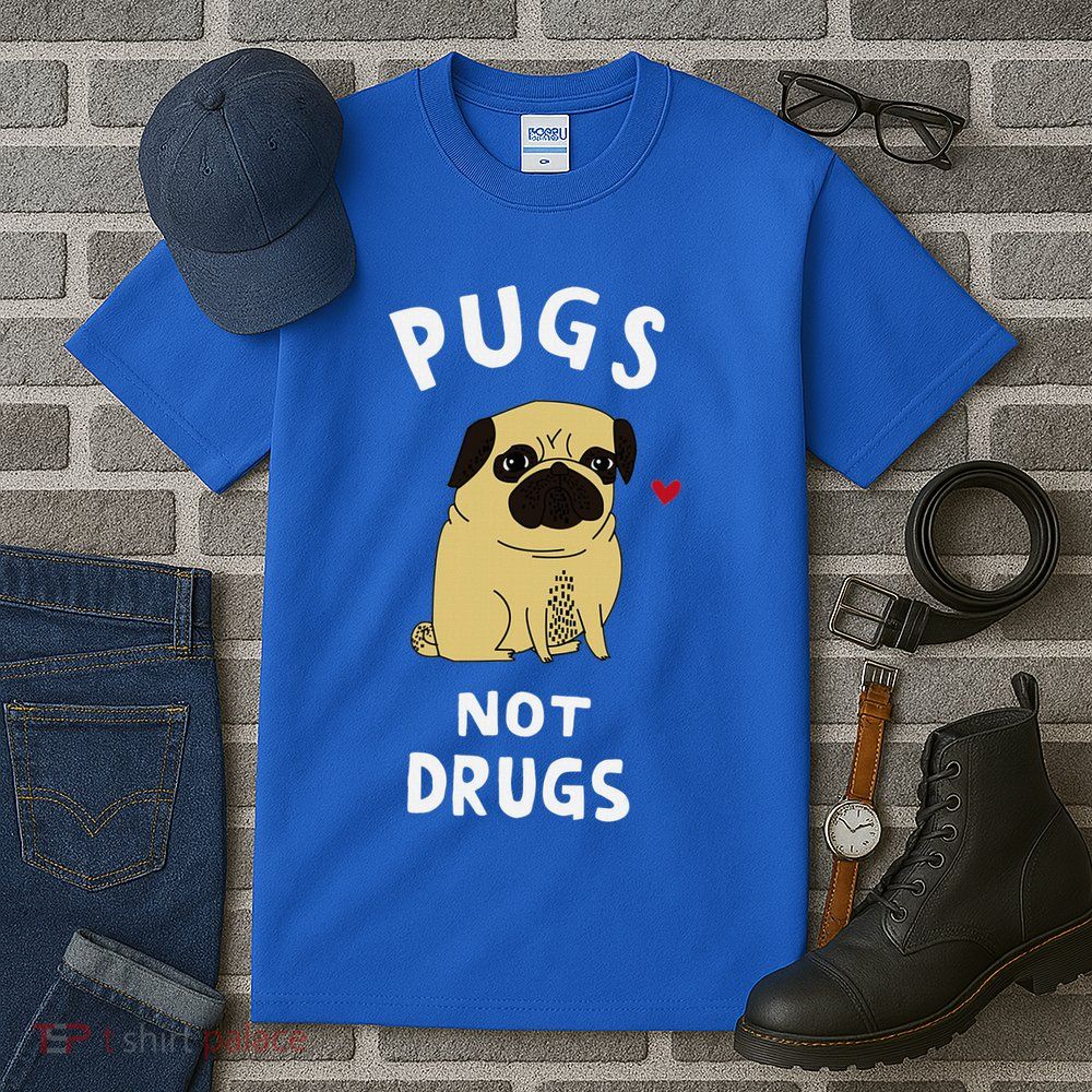 Pugs Not Drugs Funny Present For Dog Lover Pets Tall T-Shirt