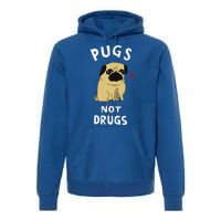 Pugs Not Drugs Funny Present For Dog Lover Pets Premium Hoodie