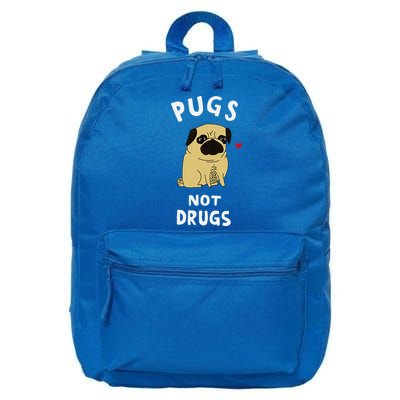 Pugs Not Drugs Funny Present For Dog Lover Pets 16 in Basic Backpack