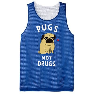 Pugs Not Drugs Funny Present For Dog Lover Pets Mesh Reversible Basketball Jersey Tank