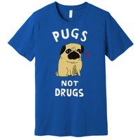 Pugs Not Drugs Funny Present For Dog Lover Pets Premium T-Shirt