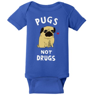 Pugs Not Drugs Funny Present For Dog Lover Pets Baby Bodysuit