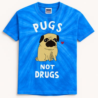 Pugs Not Drugs Funny Present For Dog Lover Pets Kids Tie-Dye T-Shirt