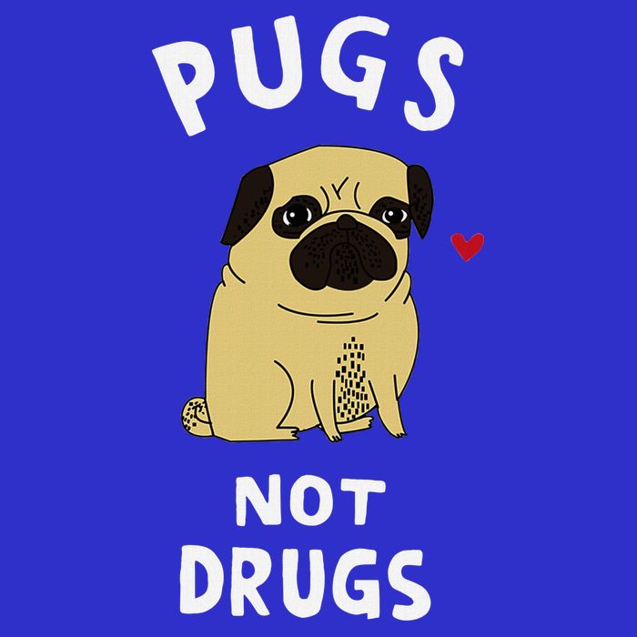 Pugs Not Drugs Funny Present For Dog Lover Pets Zip Tote Bag