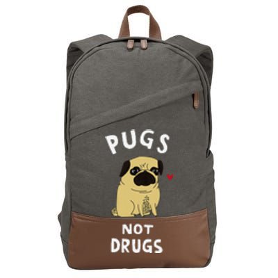 Pugs Not Drugs Funny Present For Dog Lover Pets Cotton Canvas Backpack