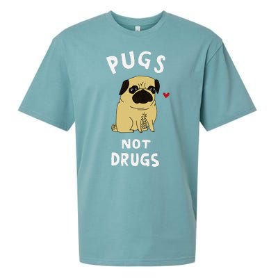 Pugs Not Drugs Funny Present For Dog Lover Pets Sueded Cloud Jersey T-Shirt