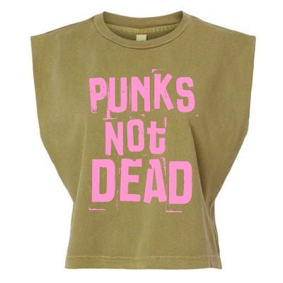 Punks Not Dead Punk Rock Fan Vintage Grunge Garment-Dyed Women's Muscle Tee