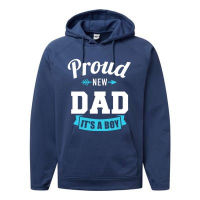 Proud New Dad It's A Gender Reveal Party Gift Performance Fleece Hoodie