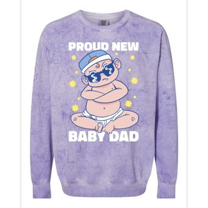 Proud New Dad For Father's Day Gift Colorblast Crewneck Sweatshirt