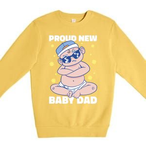 Proud New Dad For Father's Day Gift Premium Crewneck Sweatshirt