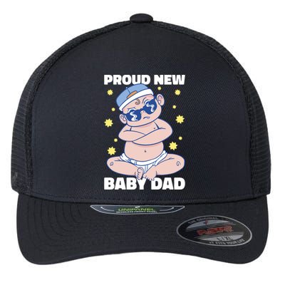 Proud New Dad For Father's Day Gift Flexfit Unipanel Trucker Cap