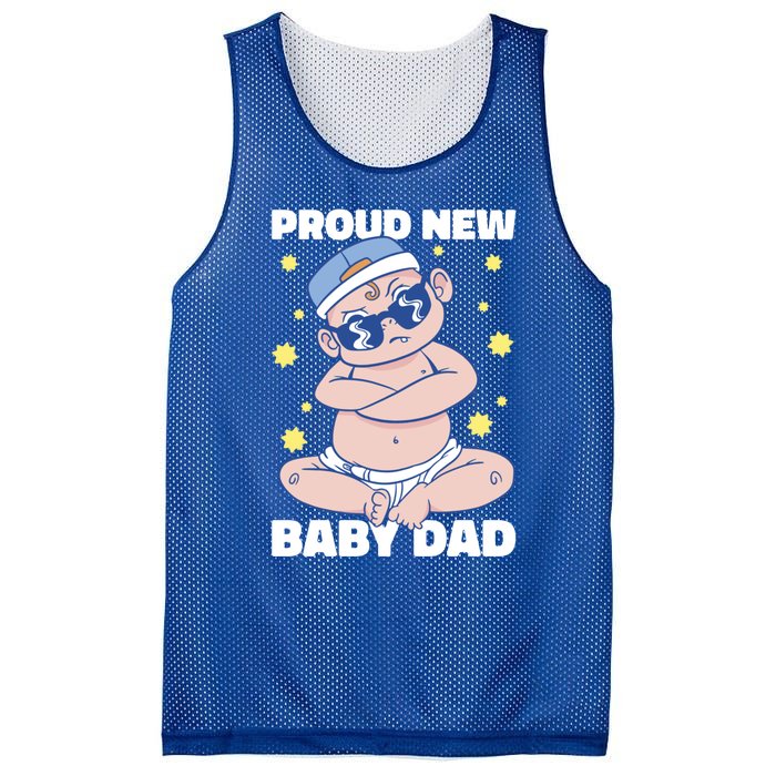 Proud New Dad For Father's Day Gift Mesh Reversible Basketball Jersey Tank