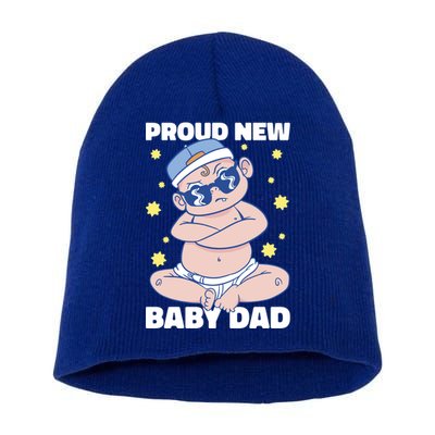 Proud New Dad For Father's Day Gift Short Acrylic Beanie