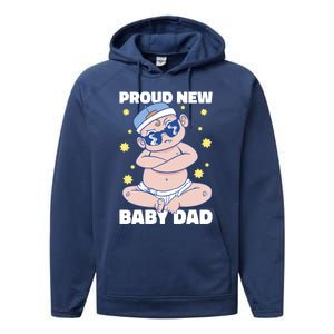 Proud New Dad For Father's Day Gift Performance Fleece Hoodie