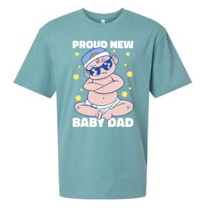 Proud New Dad For Father's Day Gift Sueded Cloud Jersey T-Shirt