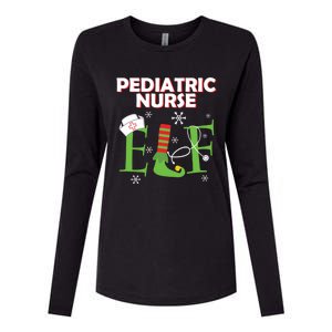 Pediatric Nurse Elf Christmas Matching Group Costume Gift Womens Cotton Relaxed Long Sleeve T-Shirt