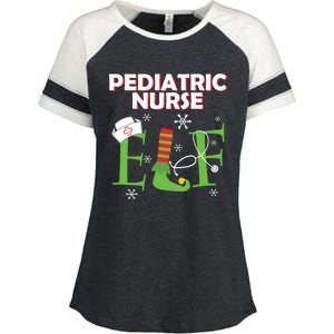 Pediatric Nurse Elf Christmas Matching Group Costume Gift Enza Ladies Jersey Colorblock Tee