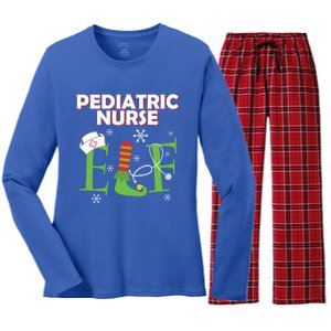 Pediatric Nurse Elf Christmas Matching Group Costume Gift Women's Long Sleeve Flannel Pajama Set 